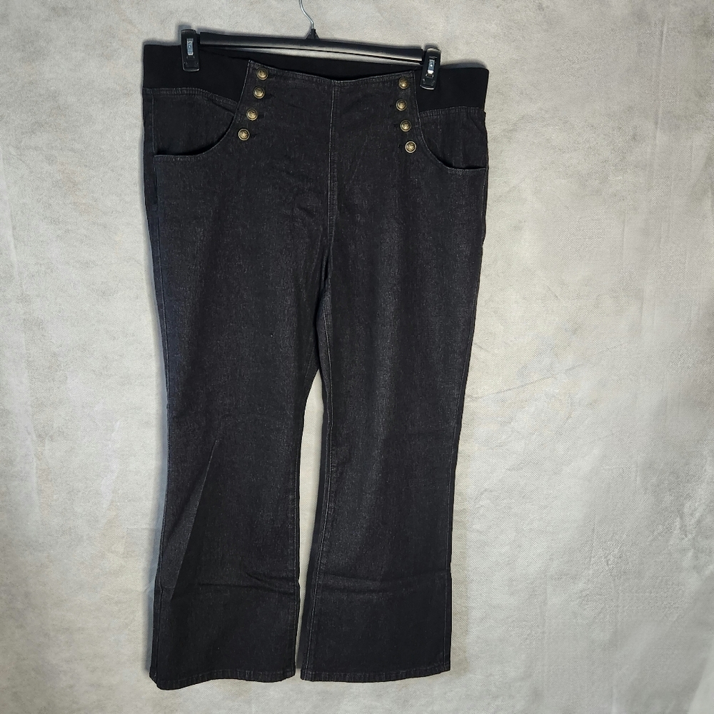 DG2 by Diane Gilman Sailor Button Wide Leg Jeans